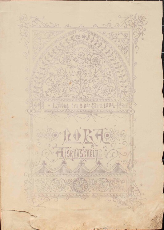 Studentenverbindung NORA - NORA Afskedskueine (Abschiedsküsse) - Zeichnung, Kalligrafie - 1884