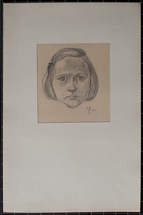 Monogrammist C.P. - Mädchenkopf - Bleistiftzeichnung - 1933