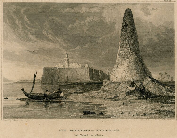 unbekannt - Die Schädel-Pyramide - Stahlstich - 1838