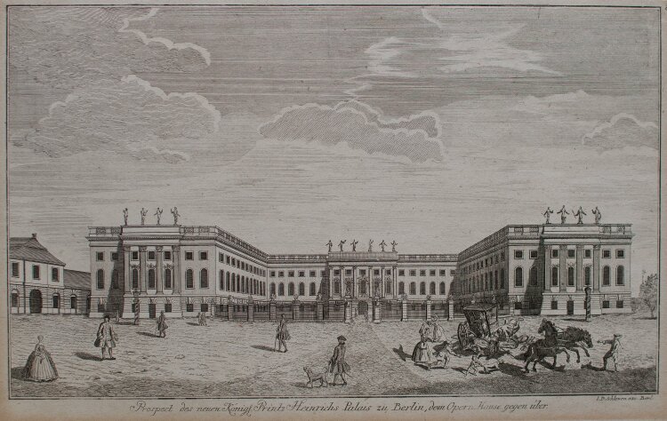 Johann David Schleuen - Ansicht des Palais des Prinzen Heinrich (Humboldt Universität) zu Berlin - Kupferstich - 1760