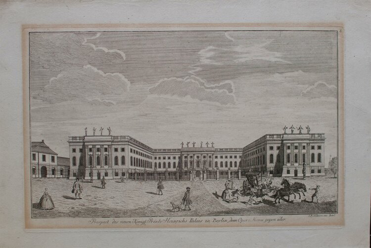 Johann David Schleuen - Ansicht des Palais des Prinzen Heinrich (Humboldt Universität) zu Berlin - Kupferstich - 1760