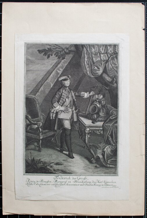 Johann David Schleuen - Herrscherporträt König Friedrichs des Großen - Kupferstich - nach 1742