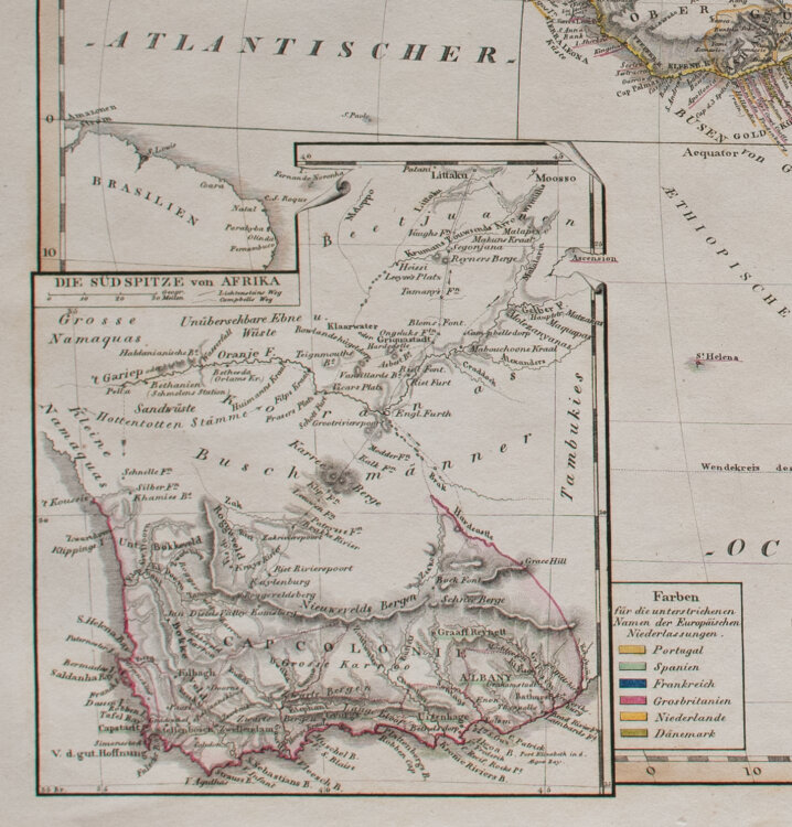 Johann Carl Ausfeld - Landkarte Afrika - kolorierter...