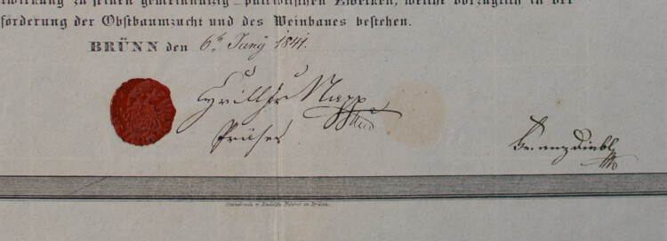 Der pomologisch-oenologischen Verein (Brünn) - Franz von Heintl jun. (1796 - 1881)  - 06.06.1841
