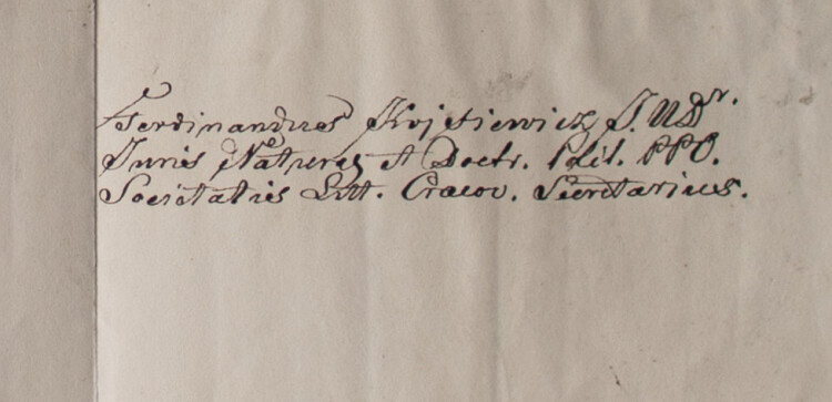 Societas Literaria Ant. Studiorum Universitatis Cracoviensis (Krakau) - August Schilling  - 25.10.1845