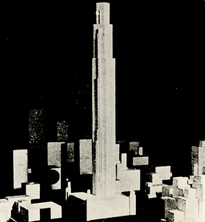 Unbekannt - Kazimir Malevich, Modell, Supramatit Column (Suprematism) - Fotografie, Reproduktion - 1927