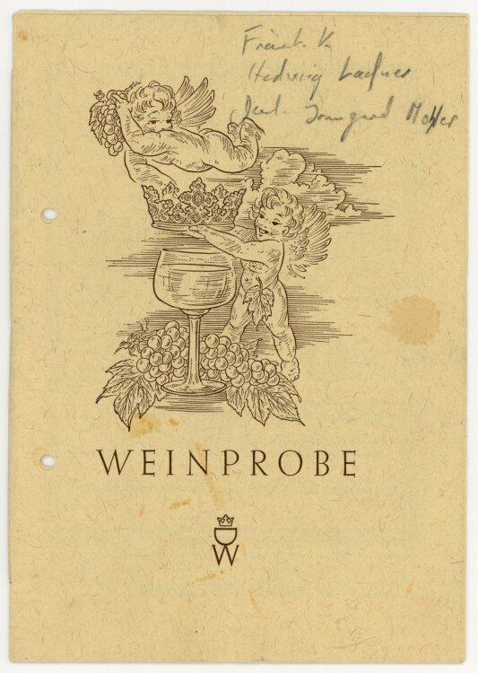 IKOFA 1956 - Probe Deutscher Weine - Weinprobe  - 25.09.1956