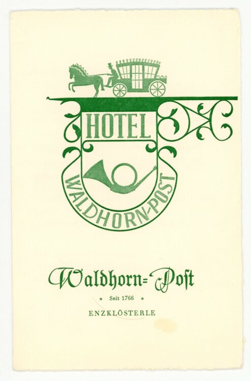 Forellenessen der Journalisten Pressekonferenz im Hotel Waldhorn-Post - Menükarte  - 28-29.08.1971