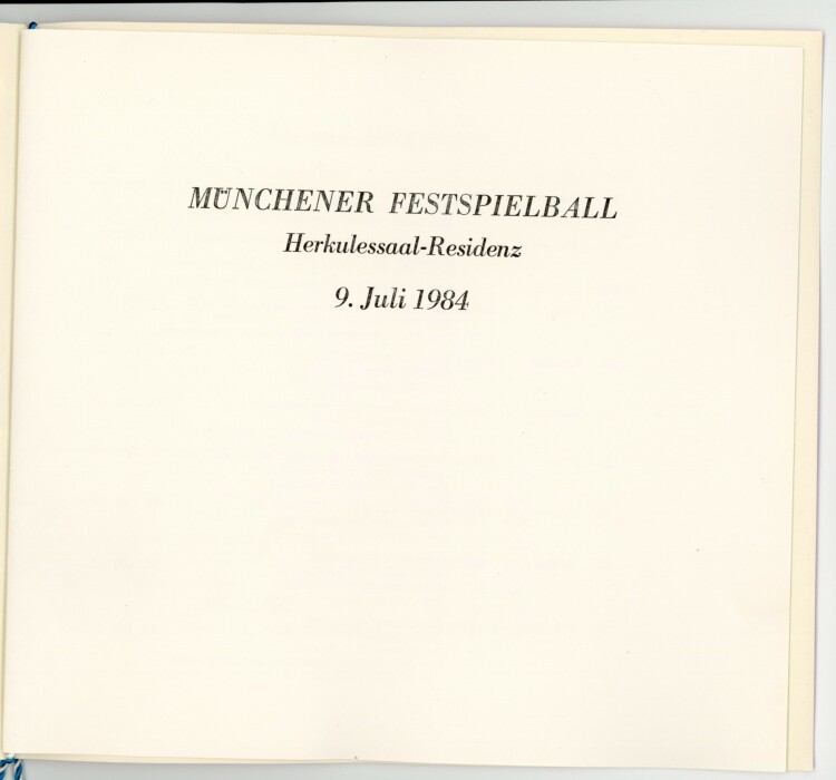 Münchner Festspielball - Herkulessaal - Weinkarte  - 9.7.1984