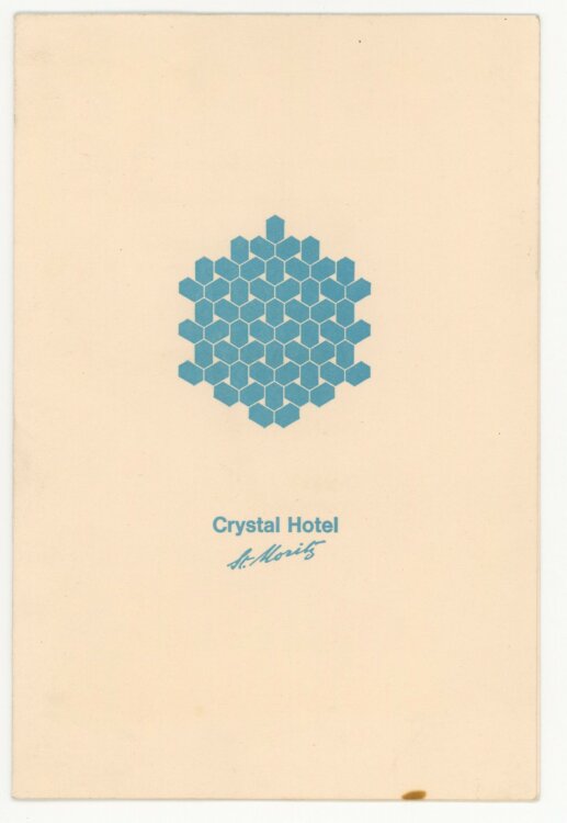 Crystal Hotel - Menükarte  - 24.5.1966