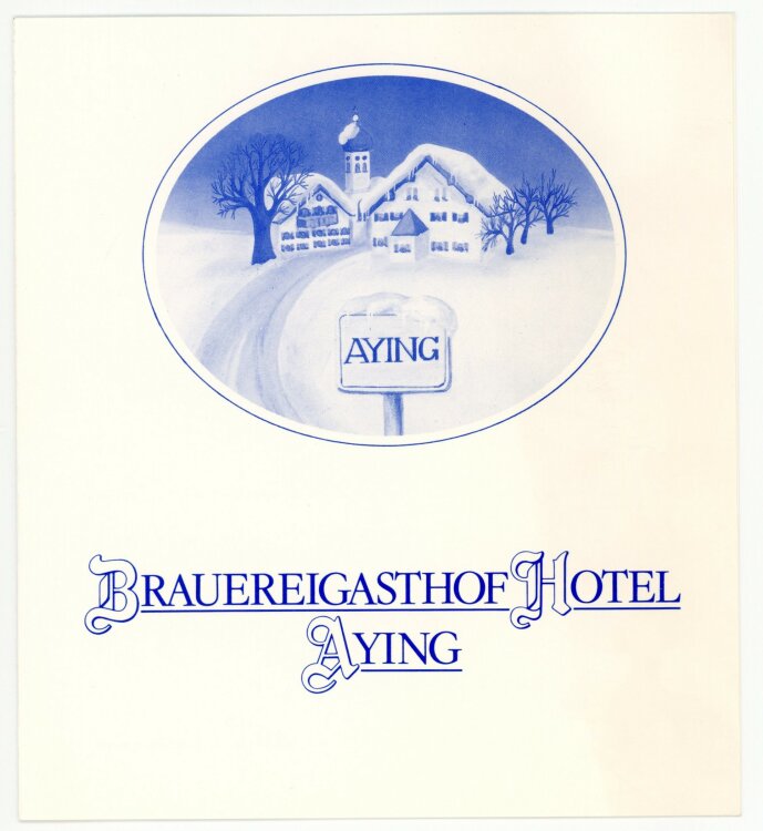 Brauereigasthof Hotel Aying - Menükarte  - 31.12.1991