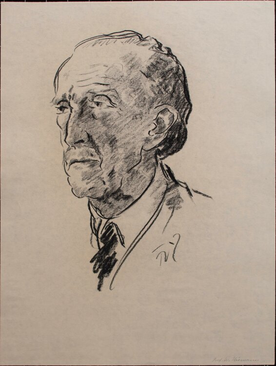 Fritz Zalisz - Porträt Professor W. Niemann (?) - Kohle - o.J.
