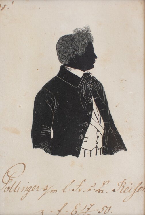 Unbekannt - Kneipbild/ Männerporträt - Schattenriss - 1850