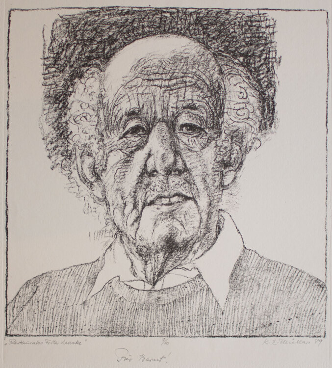 Karl Erich Müller - Restaurator Fritz Leweke - Lithografie - 1989