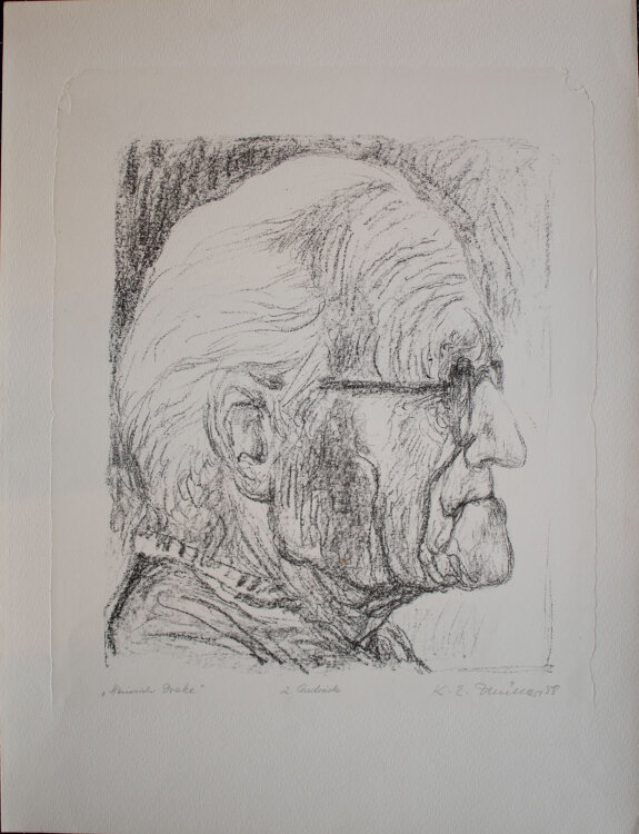 Karl Erich Müller - Bildhauer Heinrich Drake - Lithografie - 1988