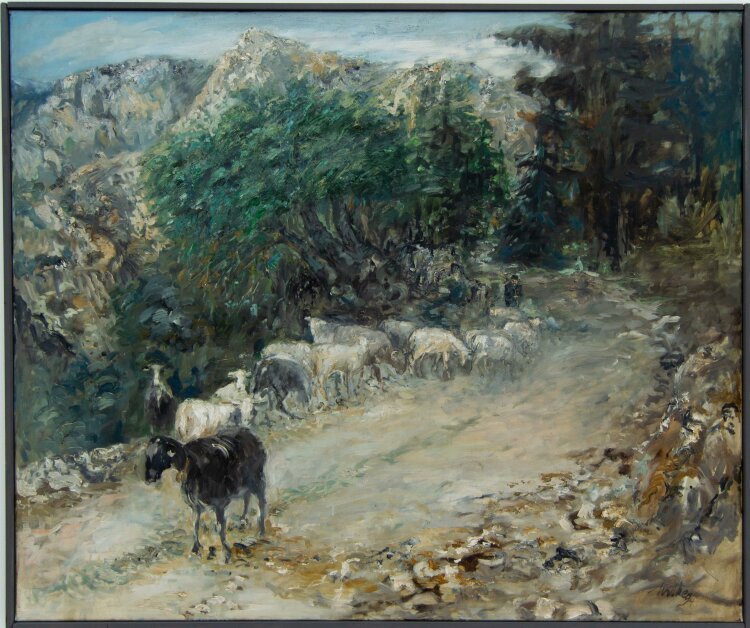 Bernt Wilke - Schafherde auf Kreta, Griechenland - Ölmalerei - 1994
