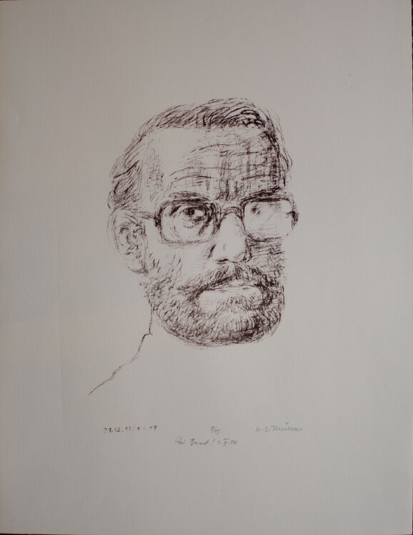 Karl Erich Müller - Selbstbildnis - Lithografie - 1984