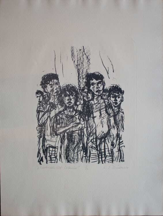 Karl Erich Müller - Kinder aus Alt-Colombo, Sri Lanka - Lithografie - 1980