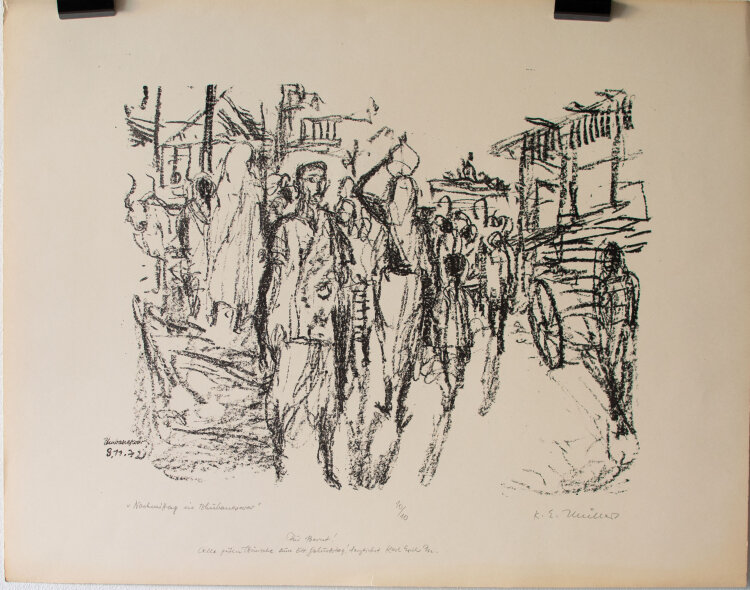 Karl Erich Müller - Nachmittag in Bhubaneswar, Ostindien - Lithografie - 1972