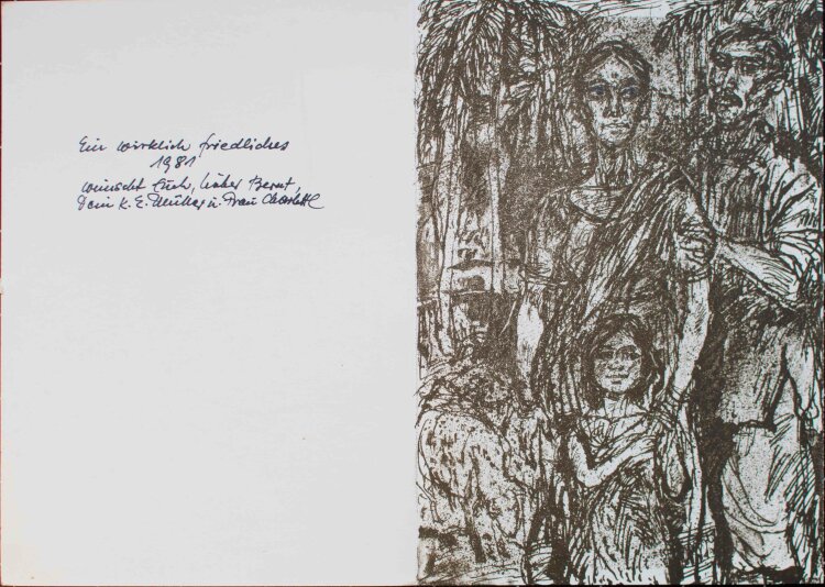Karl Erich Müller - Indische Familie - Lithografie - 1981
