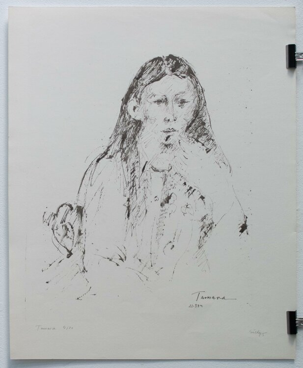 Bernt Wilke - Tamara - Lithografie - 1975