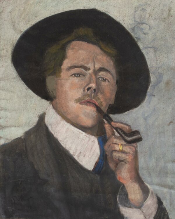 Hans Förster - Männerporträt mit Pfeife - Pastell - 1914 (?)