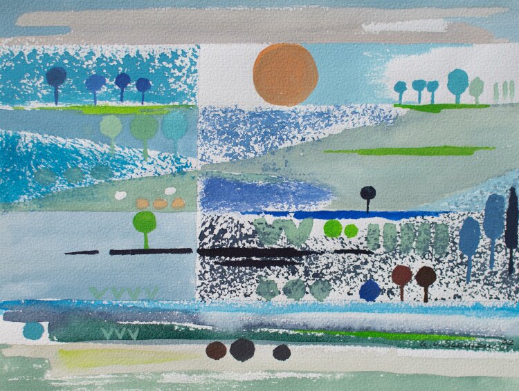 Ursula von Seemen - Abstrakte Landschaft - Aquarell - 1987
