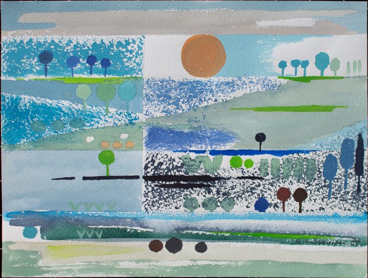 Ursula von Seemen - Abstrakte Landschaft - Aquarell - 1987