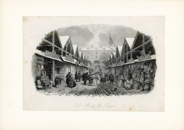 Charles Francois Daubigny - Der Templermarkt - Radierung - 1843
