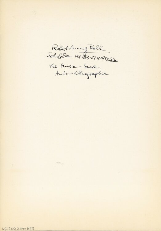 Robert Anning Bell - Die Musikpartitur - Auto-Lithografie - 1898
