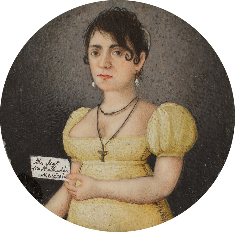 Miniatur Portrait Dame Italien Frauenporträt...