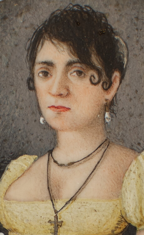Miniatur Portrait Dame Italien Frauenporträt Malagrida Macerata 19. Jh.