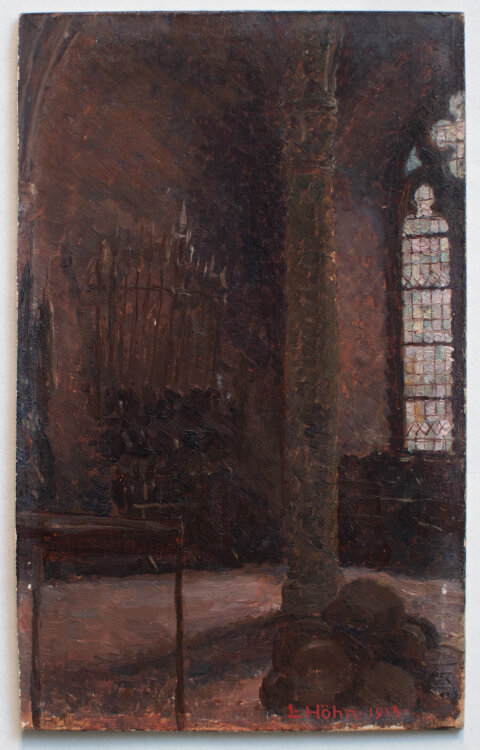 Louis Höhn - Waffensaal, Märkisches Museum Berlin - Öl auf Holz - 1913