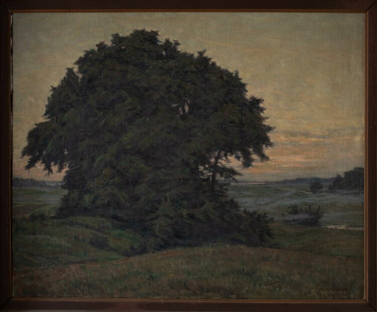 Karl Hennemann - Landschaft am Abend - Öl auf Leinwand - o.J.