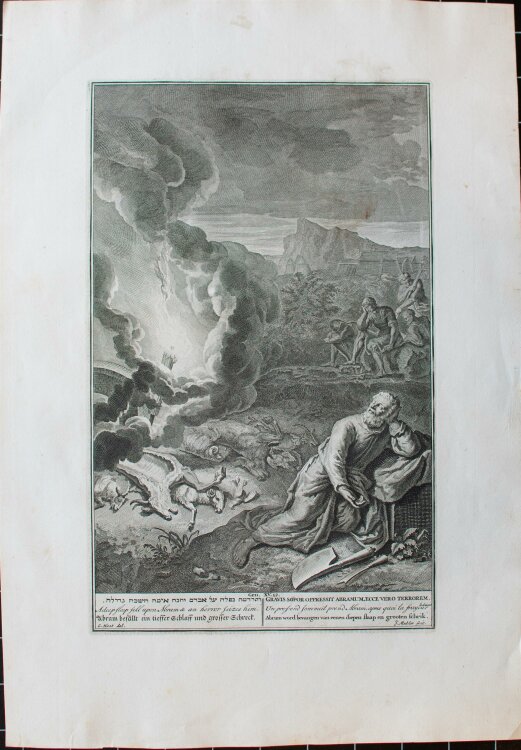 Joseph Mulder - Abram Gen. 15/12. Schlaf und Schrecken - Kupferstich - 1720-1728