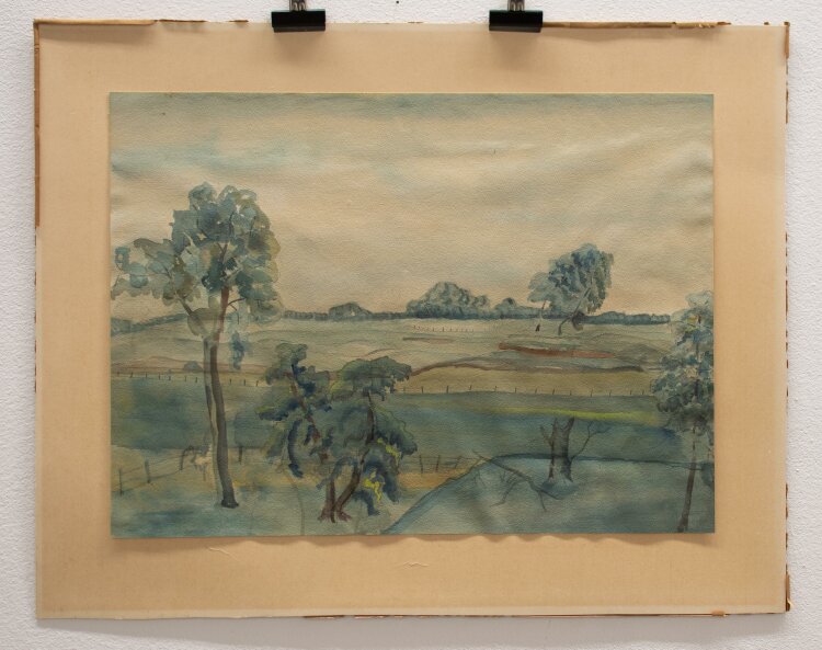 Unbekannt - Weite Landschaft mit Feldern - Aquarell - 20. Jh.