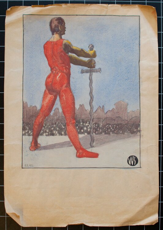 Wilhelm (Willi) Sauer - Der Superheld - Aquarell - 1912