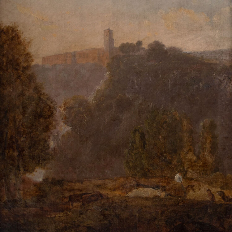 Umkreis Daniël Dupré - Romantische Landschaft mit Burg - o.J. - Öl auf Leinwand