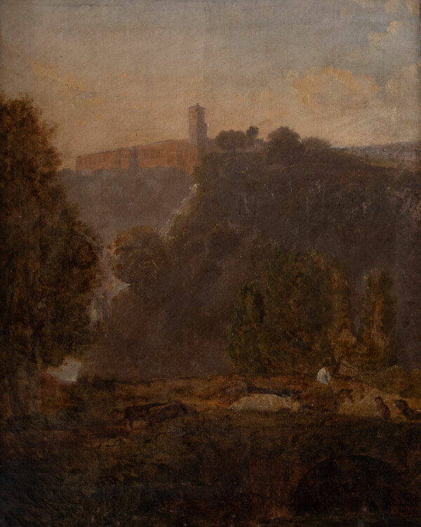 Umkreis Daniël Dupré - Romantische Landschaft mit Burg - o.J. - Öl auf Leinwand