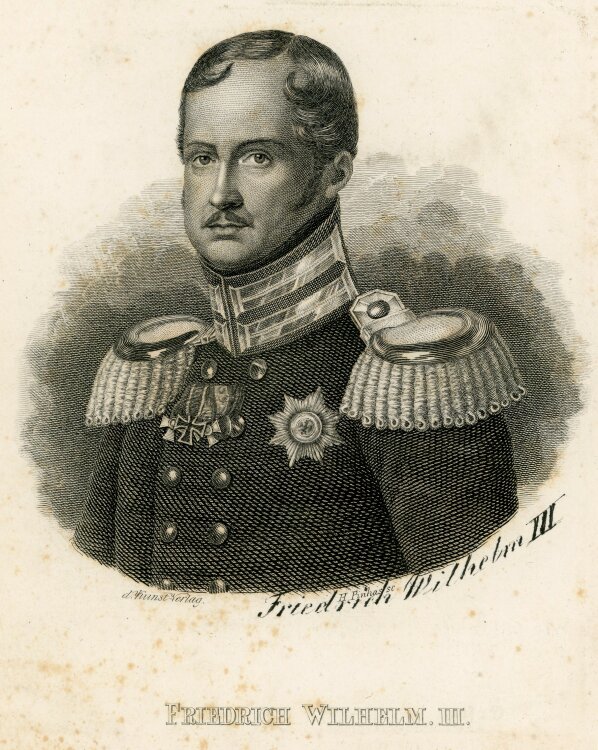 Hermann Pinhas - Bildnis des Friedrich Wilhelm III. - o.J. - Stahlstich