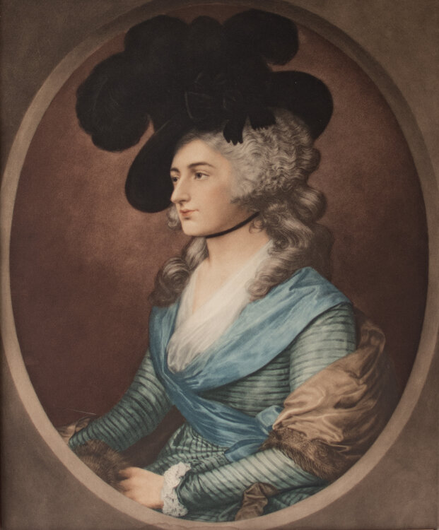 Unbekannt - Porträt Sarah Siddons nach Thomas Gainsborough - o.J. - Mezzotinto