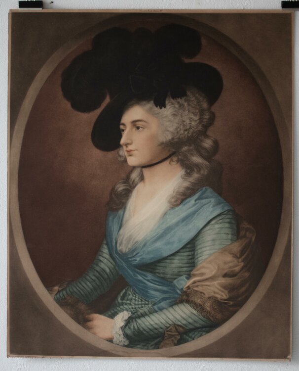 Unbekannt - Porträt Sarah Siddons nach Thomas Gainsborough - o.J. - Mezzotinto