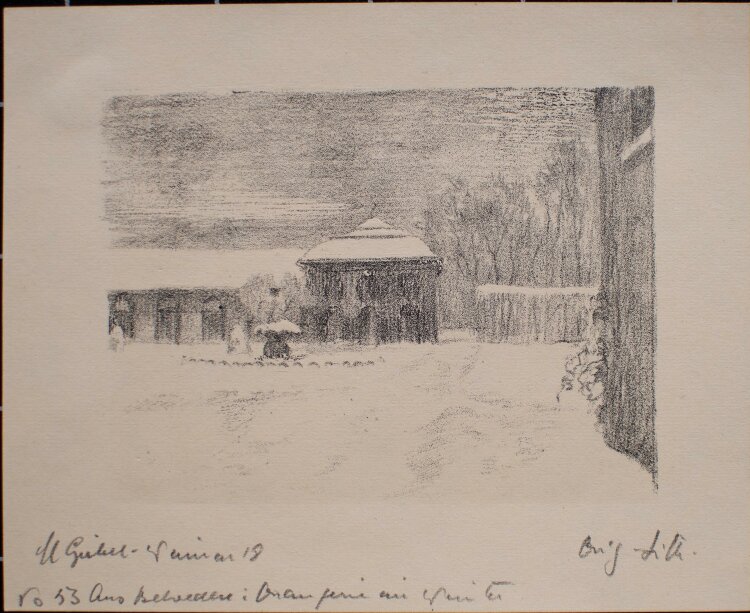 Margarethe Geibel - Orangerie im Winter - 1918 - Lithografie