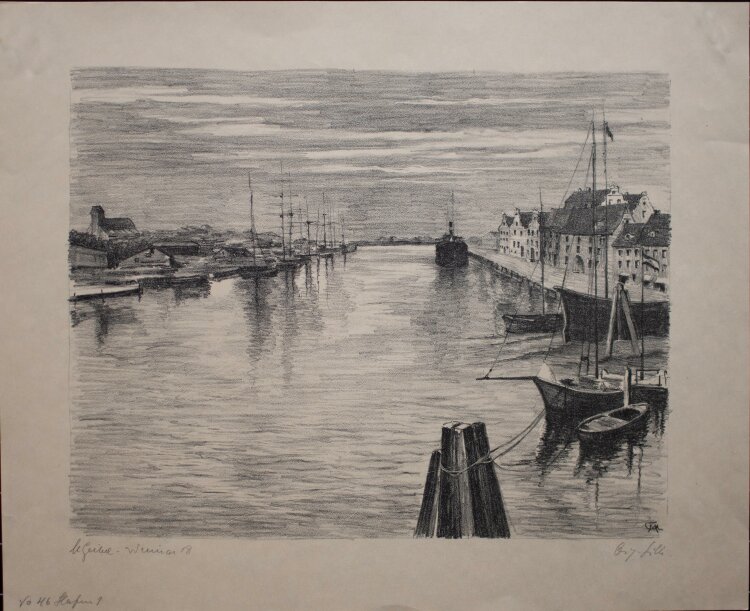 Margarethe Geibel - Hafen 1 (Wismar?) - 1918 - Lithografie