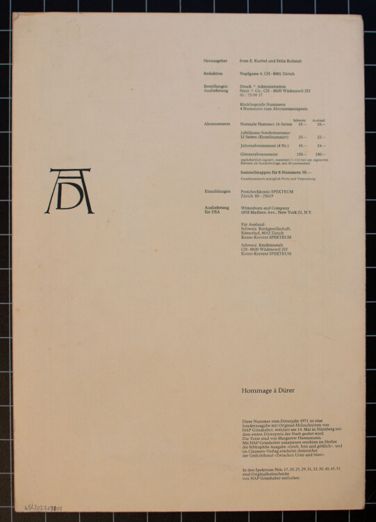 HAP Grieshaber - Hommage a Dürer - 1971 - Holzschnitt
