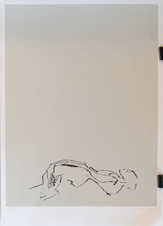 Matthias Maedebach Frauenakt liegend Abstrakt Original Offsetdruck 1993 7/20