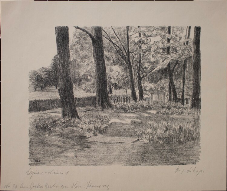 Margarethe Geibel - Aus Goethes Garten am Hein: Kreuzweg - 1918 - Lithografie