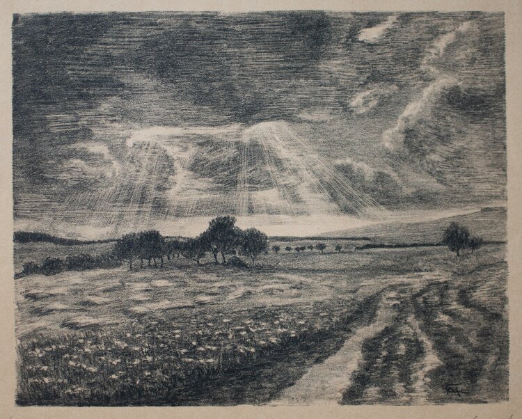 Margarethe Geibel - Landschaft in Thüringen - 1916 - Lithografie