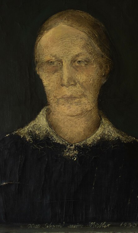 Willi Schmid - Porträt einer älteren Frau (Mutter des Künstlers) - 1930 - Öl auf Leinwand