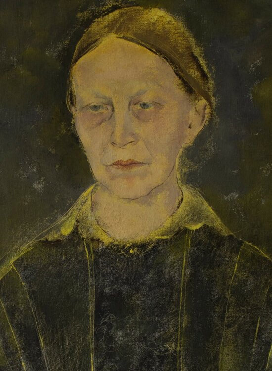 Willi Schmid - Porträt einer älteren Frau (Mutter des Künstlers) - o.J. - Öl auf Leinwand